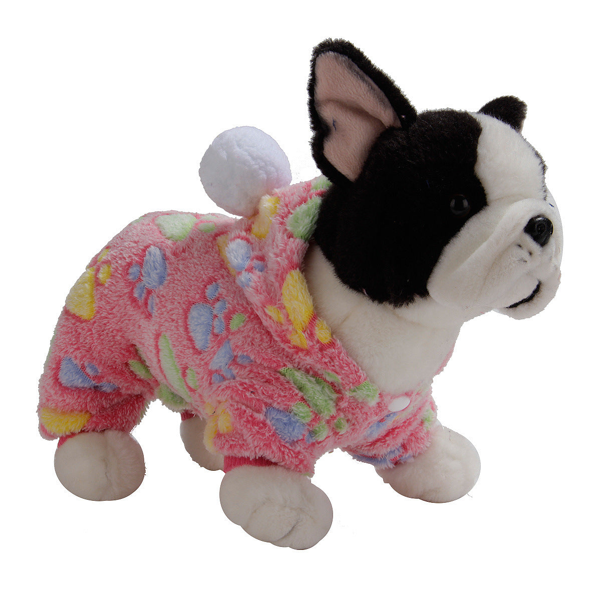 Colorful Coral Fleece Warm Four-legged Pet Plush Coat Flannel Dog Clothes