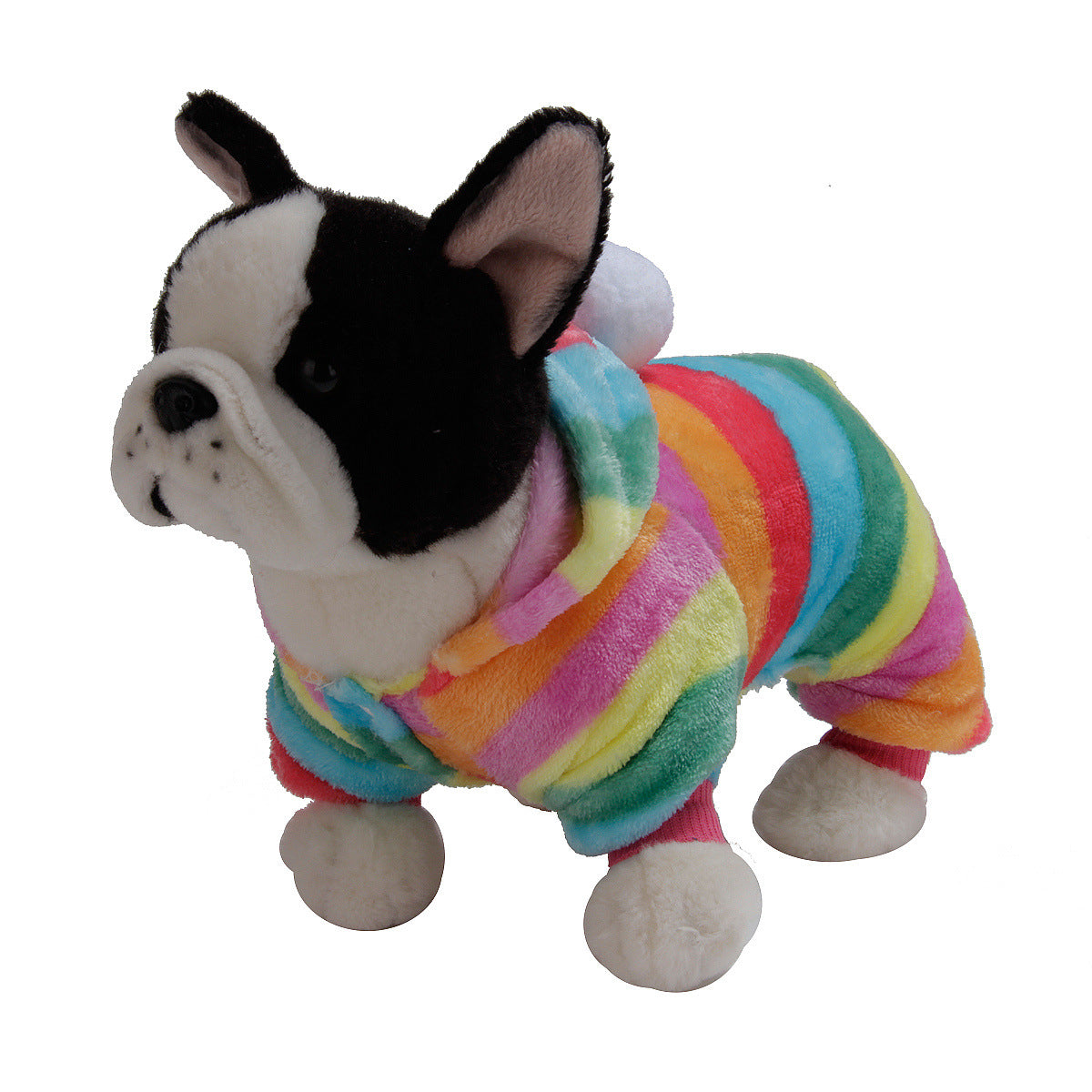 Colorful Coral Fleece Warm Four-legged Pet Plush Coat Flannel Dog Clothes