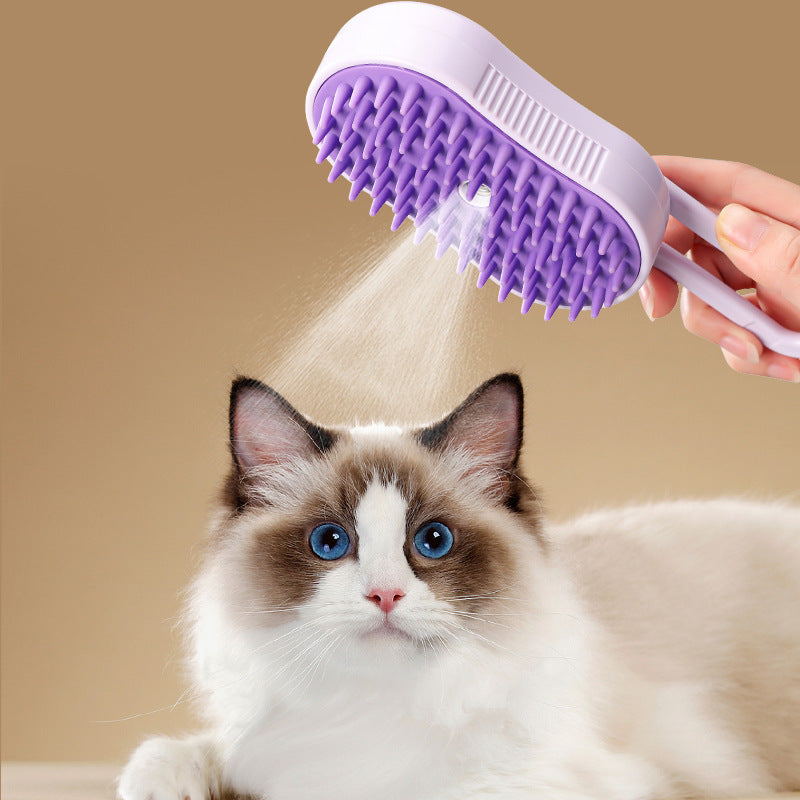 Cross-border Explosion Spray Comb Cat And Dog Cleaning Supplies Pet Spray Massage Comb Wash-free One-key Hair Removal Comb