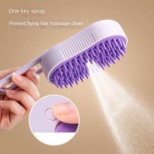 Cross-border Explosion Spray Comb Cat And Dog Cleaning Supplies Pet Spray Massage Comb Wash-free One-key Hair Removal Comb